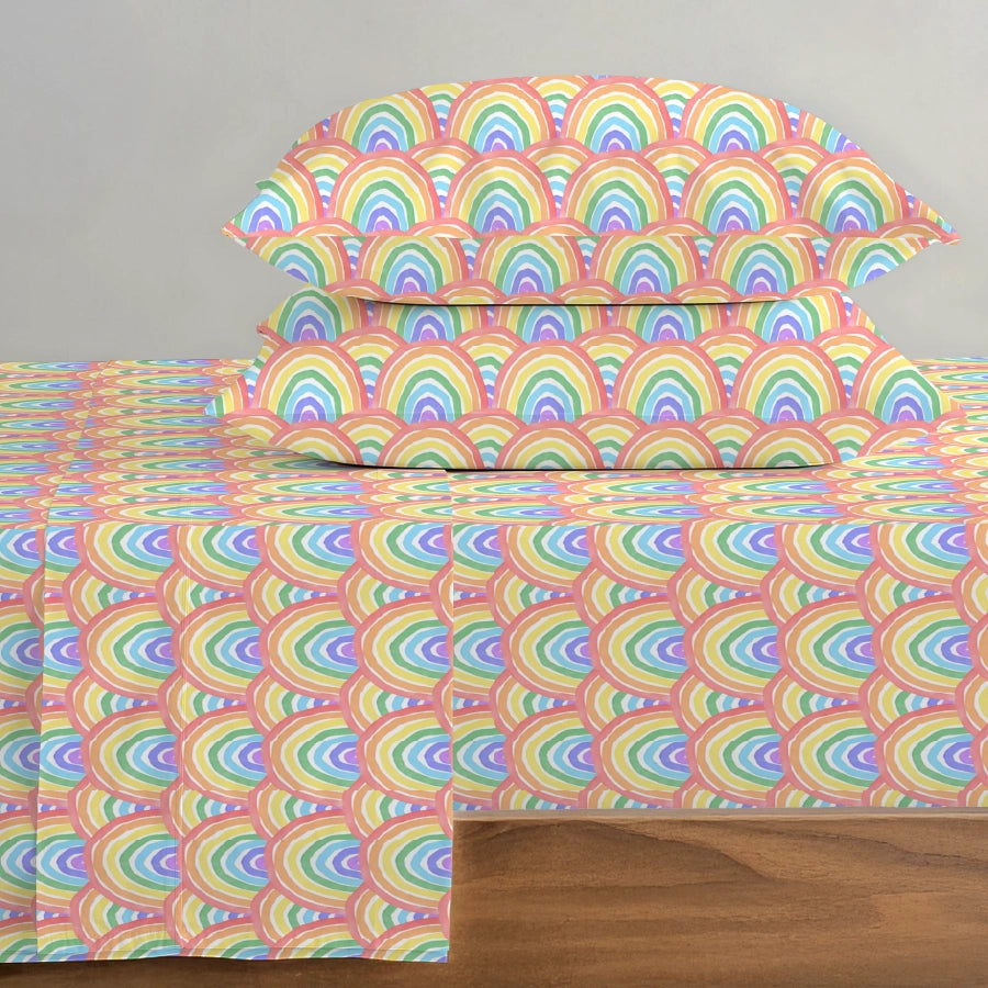 Pillow Cover | Sunbeam Smiles | 100% Cotton | Pack of 2 Pillow Cases