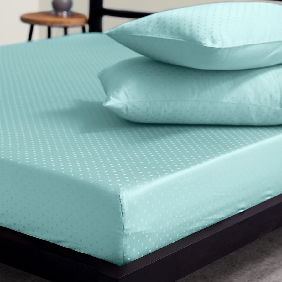 Bedsheet Set | Swiss Dot | 100% Cotton King Size Bedsheet + 2 Pillow Cases | 300TC