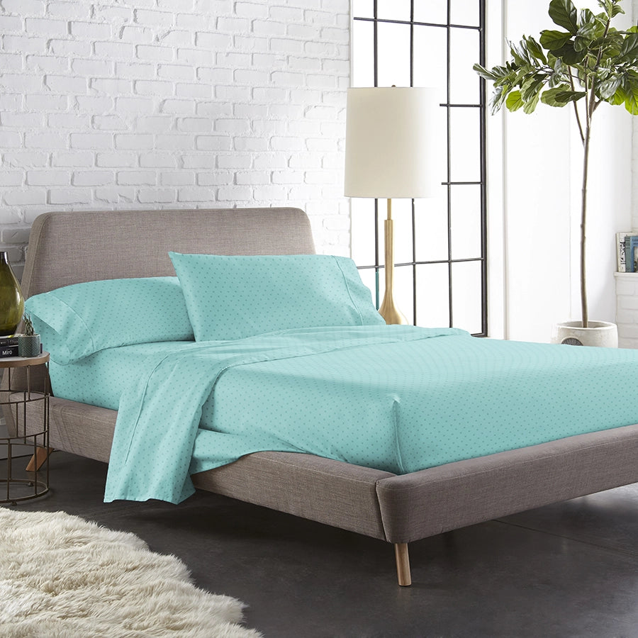 Bedding Bundle | Swiss Dot | 100% Cotton Fitted Bedsheet Set with Duvet Cover | 300TC