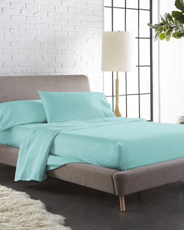 Bedsheet Set | Swiss Dot | 100% Cotton Single Size Bedsheet + 1 Pillow Case | 300TC - Single