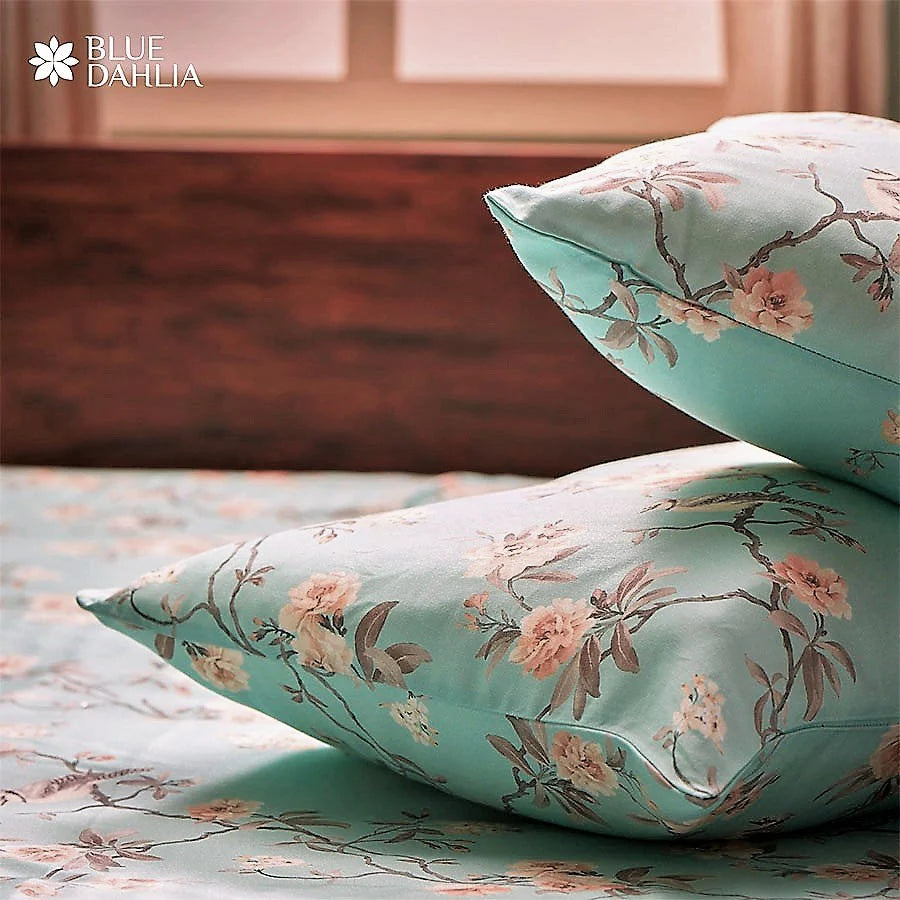 Bedsheet Set | Cherry Blossom | 100% Cotton King Size Bedsheet + 2 Pillow Cases